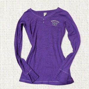 Washington Huskies Purple Ribbed Long Sleeve Thermal Top – Size M